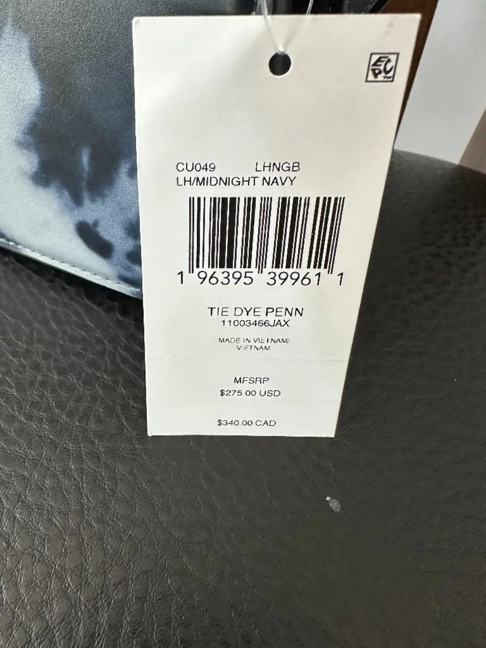 Coach Penn Midnight Navy & White Tie Dye Shoulder Bag Style #C2457-CU040 *NWT*